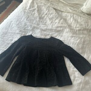 Madewell Black Eyelet Top